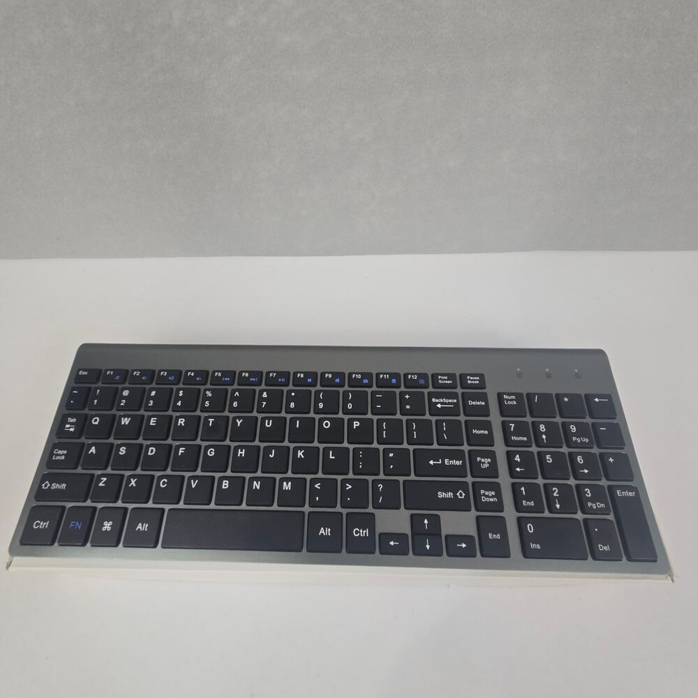JoyAccess KB2 Slim Wireless Full Keyboard Gray & Silver with 2.4G USB Receiver